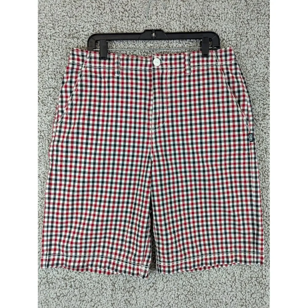 COR3 Plaid Shorts‎ Red Black Y2K Men's Size 34 11